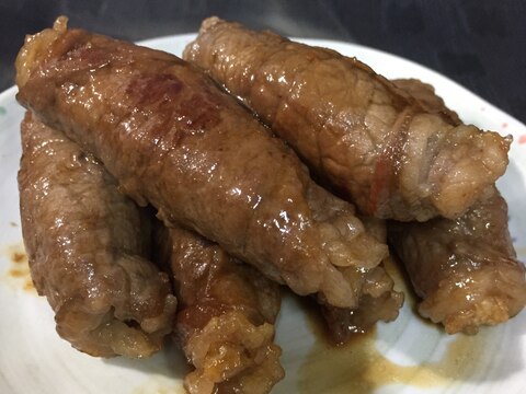 なすと油揚げの牛肉巻き